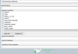 Showing calculate by geometry geoprocessing