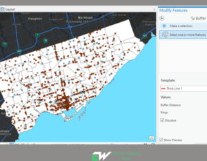 buffering geoprocessing tool in arcgis