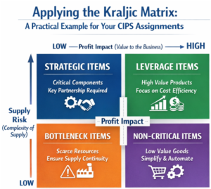 four quadrants of the Kraljic Matrix 